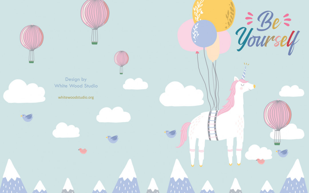 Be Yourself unicorn magic notebook design