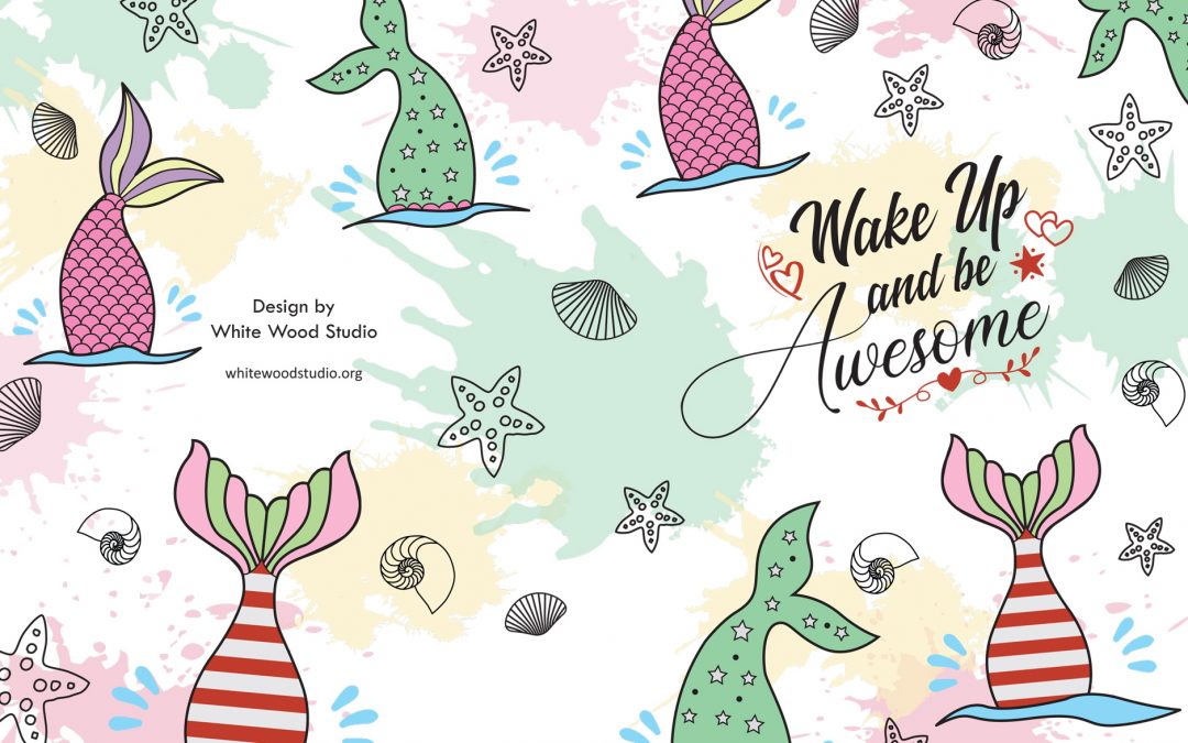 “Wake up, and be awesome” little mermaid notebook
